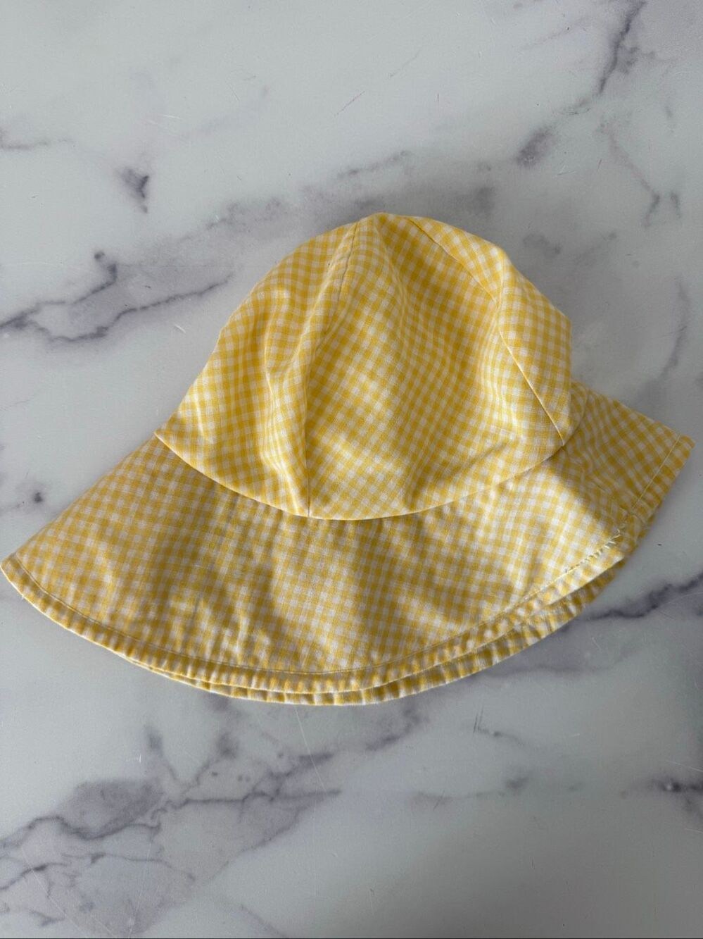 Toddler girls yellow white plaid Sunday Union Made vintage summer swim picnic da
